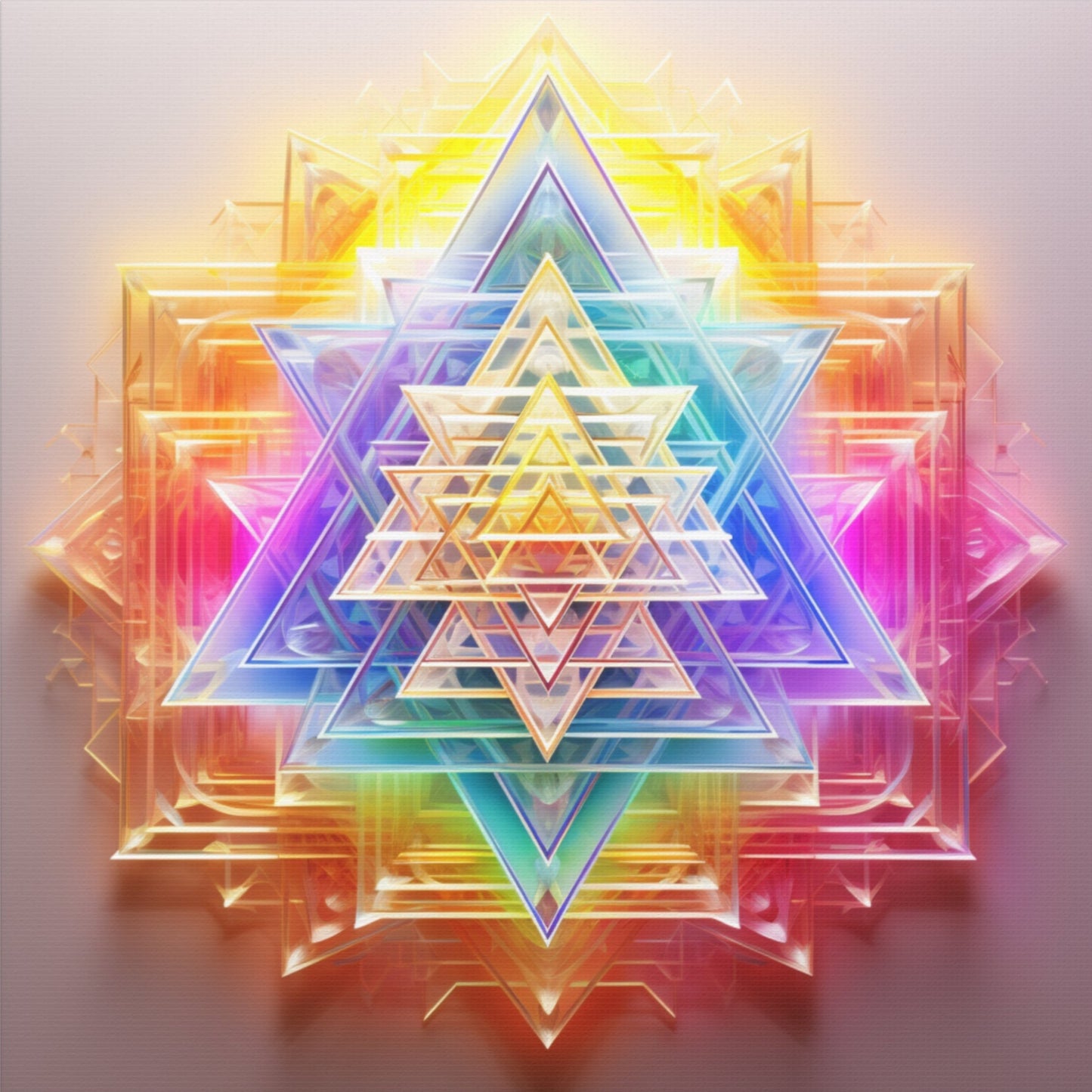 Crystalline SRI YANTRA  - Mounted Canvas Print