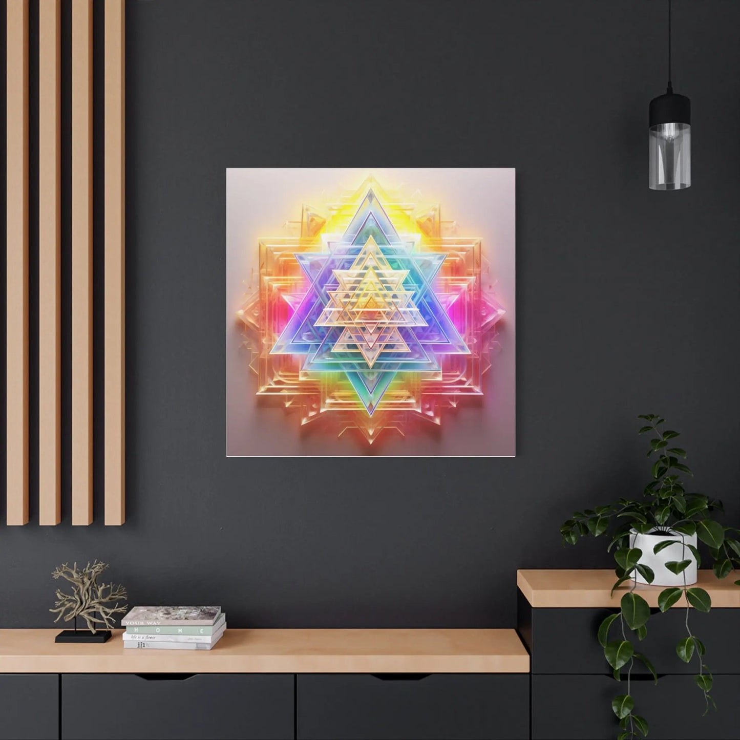 Crystalline SRI YANTRA - Mounted Canvas Print Printify