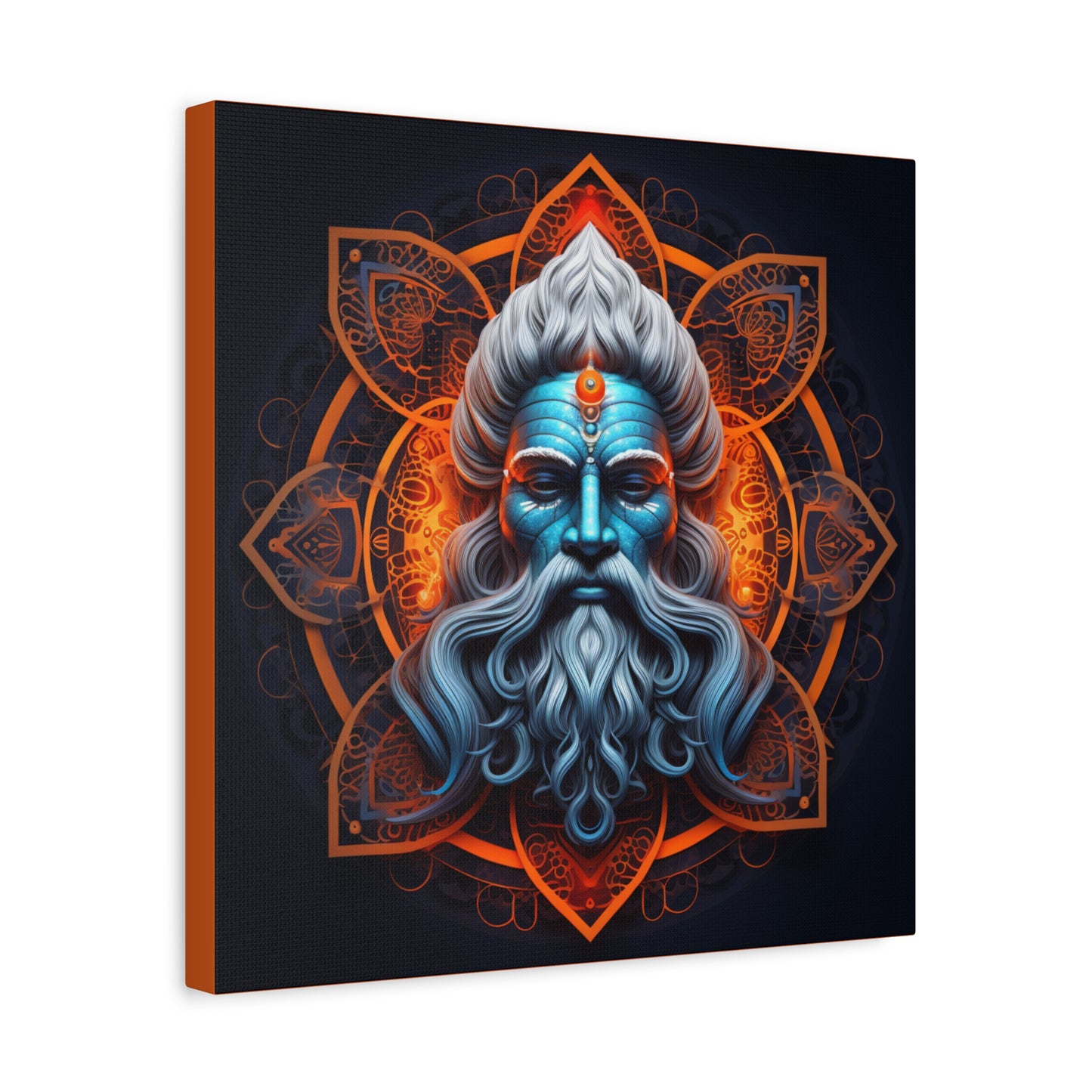 Turquoise Shiva Peace Warrior -  Mounted Canvas Print