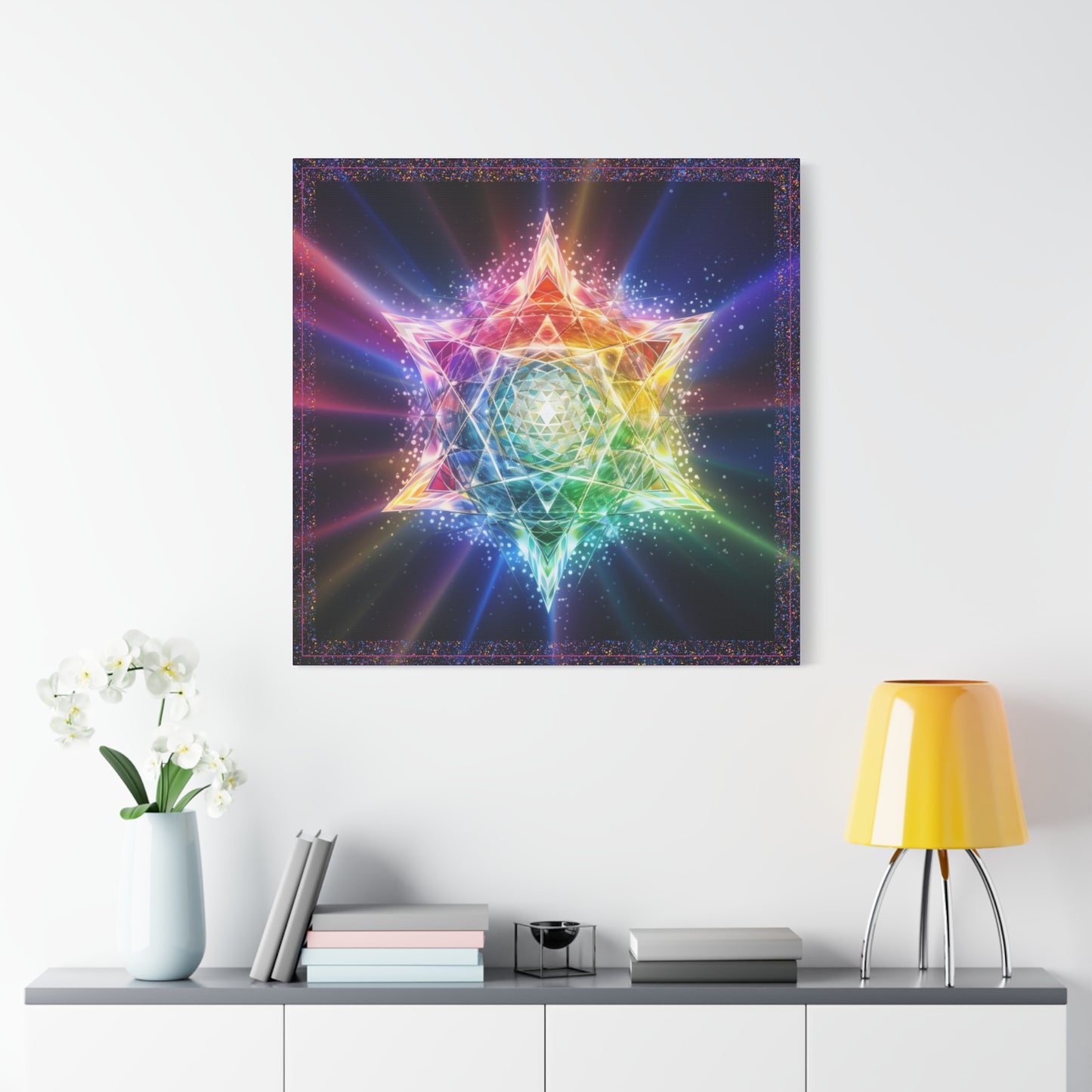Diamond Crystalline Light  -  Mounted Canvas Print