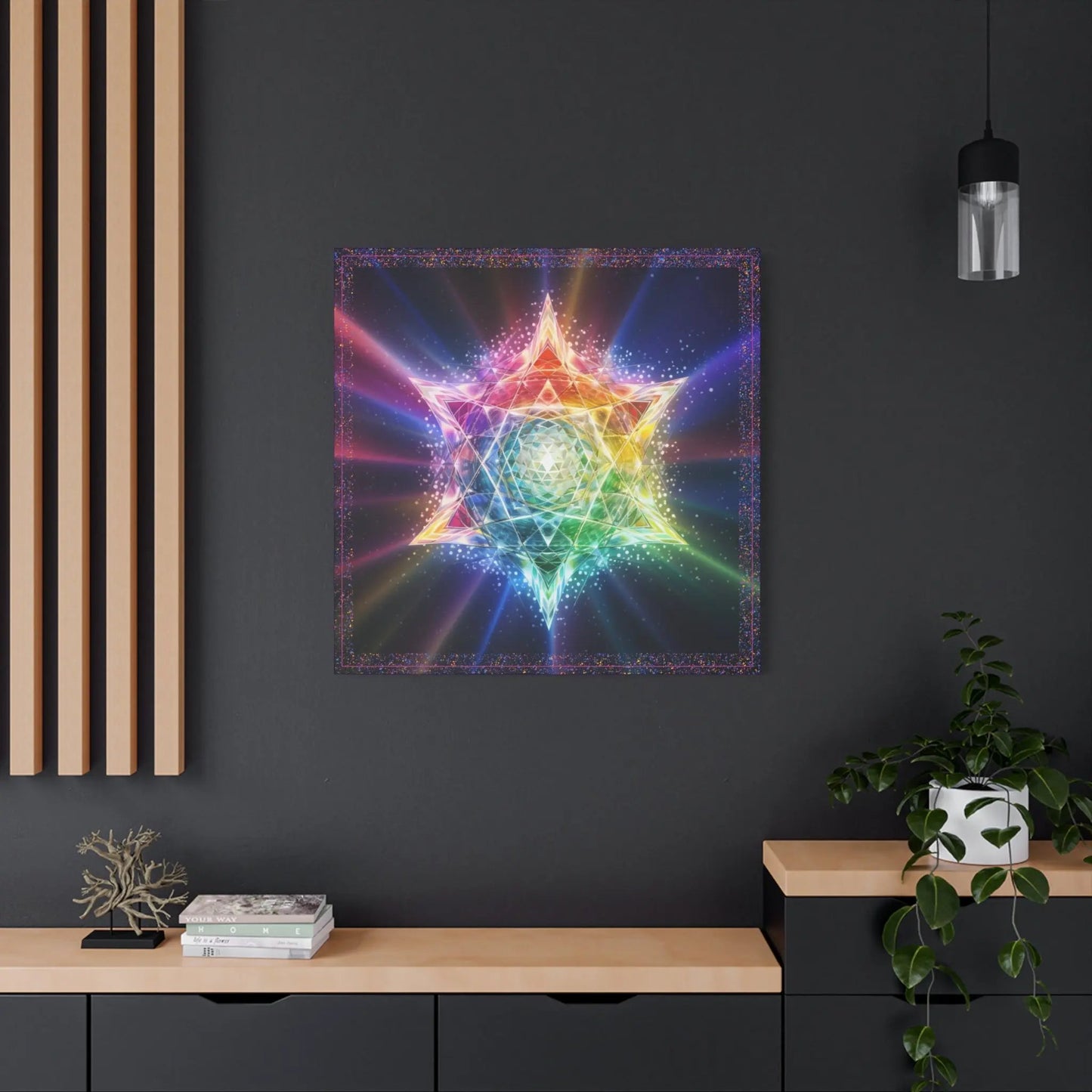 Diamond Crystalline Light - Mounted Canvas Print Printify
