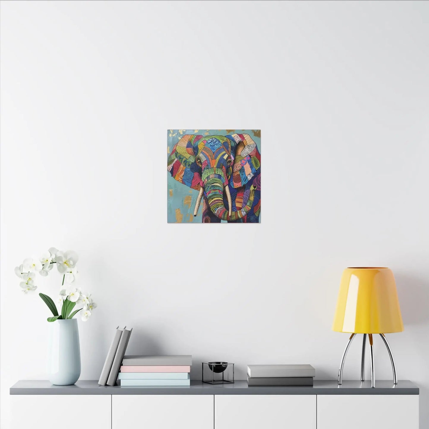 Spirit Elephant - Wall Art Canvas Mounted Print Printify