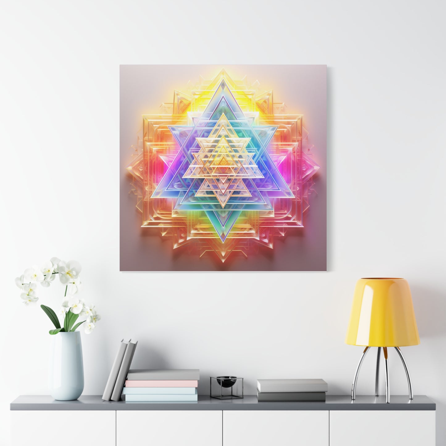 Crystalline SRI YANTRA  - Mounted Canvas Print