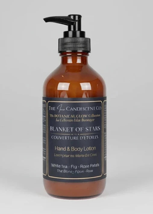 Hand and body lotion bottle blanket of stars