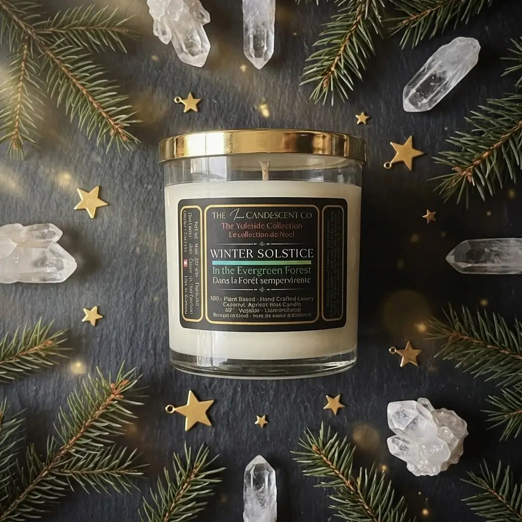 WINTER SOLSTICE | Winter woods luxury coconut apricot wax candle The InnerCandescent Co