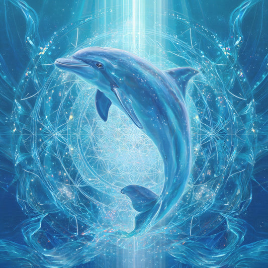 The Song of Unity – Dolphin Canvas Print | Crystalline Energy Wall Art (3 Sizes) Printify